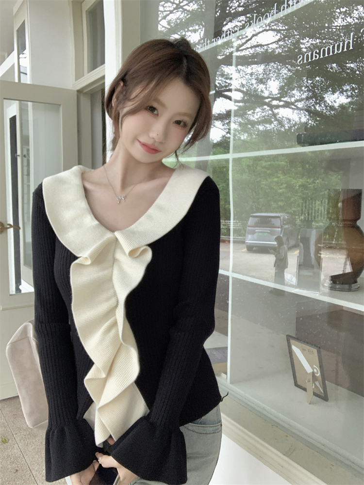 Long sleeve slim tops Korean style sweater