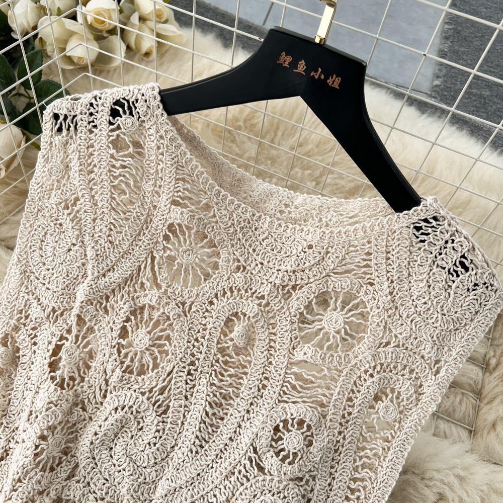 Hollow spicegirl vest crochet tops a set for women