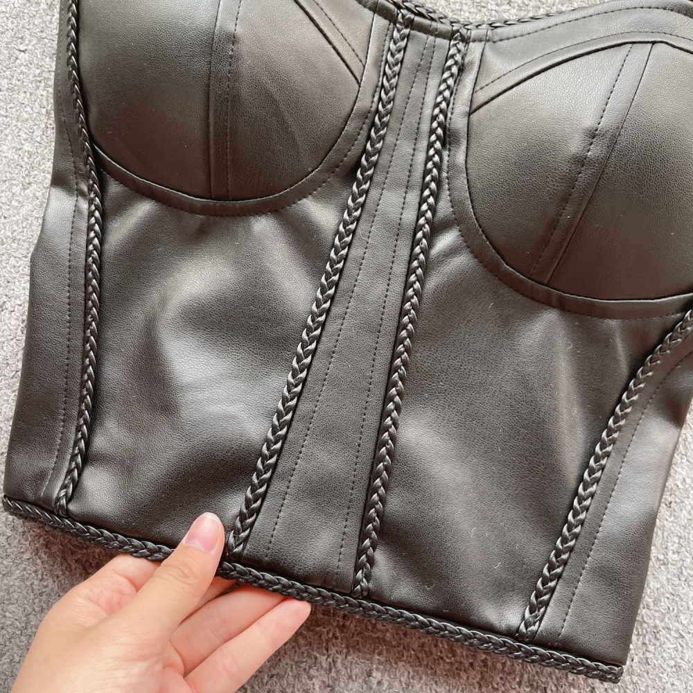 Unique leather coat niche vest for women