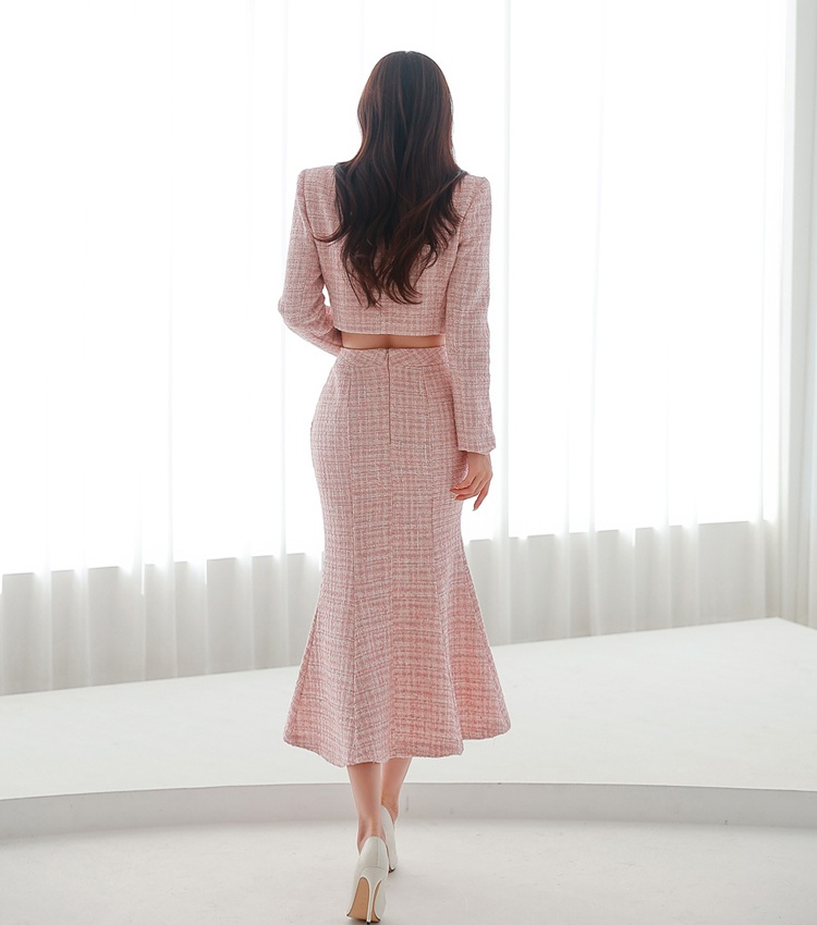 Korean style skirt mermaid coat 2pcs set for women