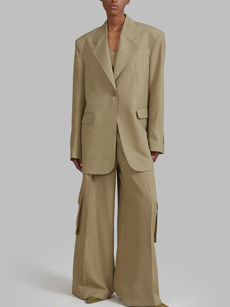 Retro waistcoat high waist business suit 3pcs set