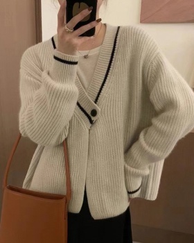 Lazy loose sweater knitted unique cardigan for women