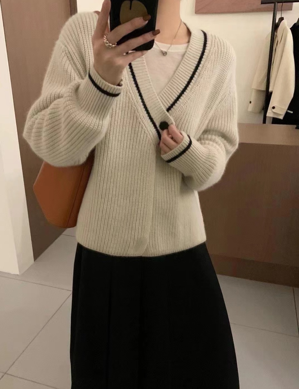 Lazy loose sweater knitted unique cardigan for women