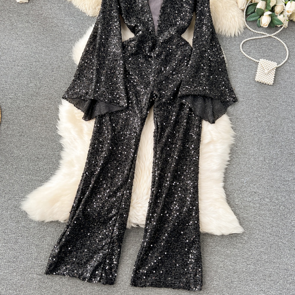 Sequins gauze formal dress niche light luxury long pants