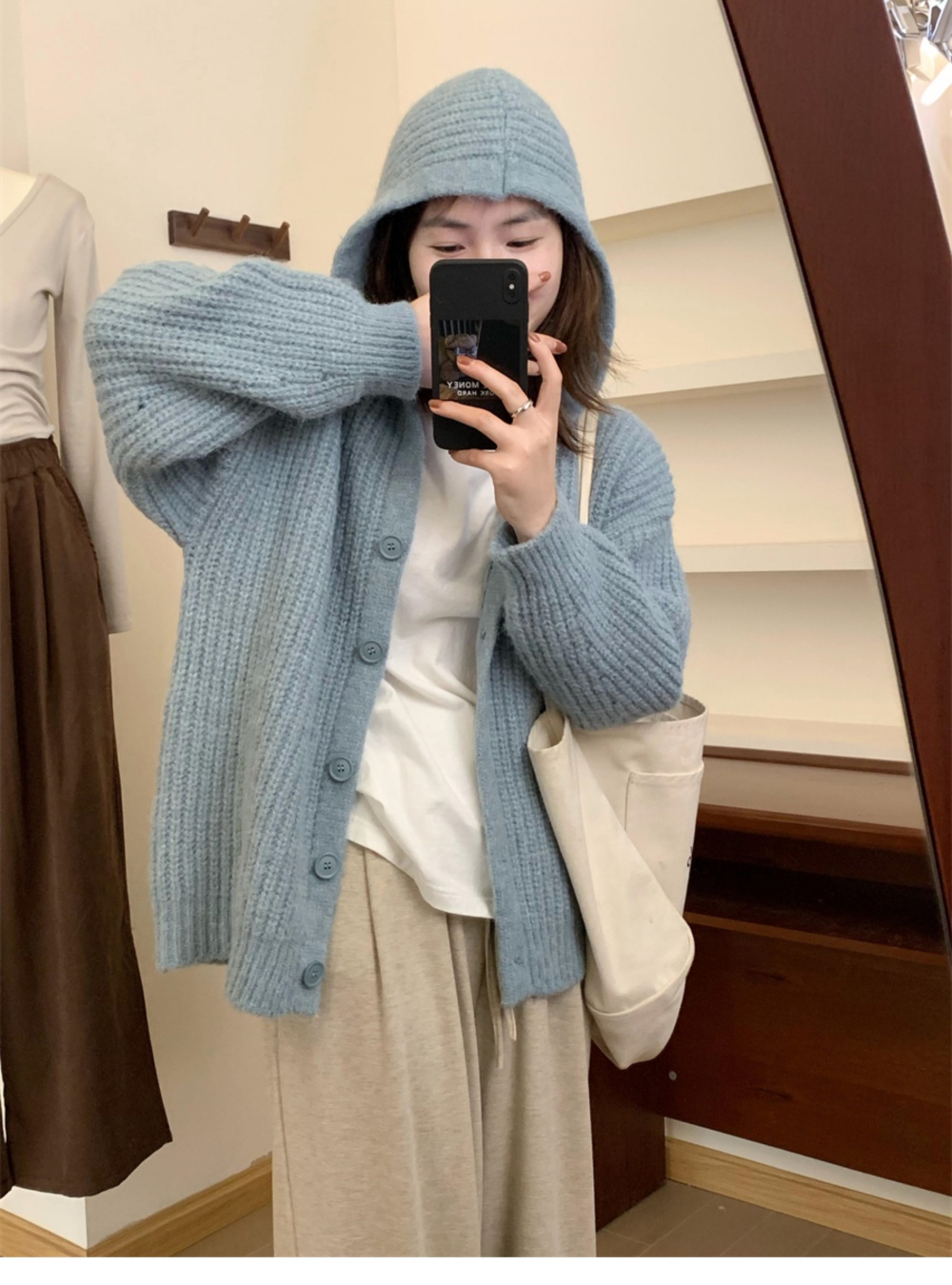 Autumn and winter cardigan wears outside sweater for women