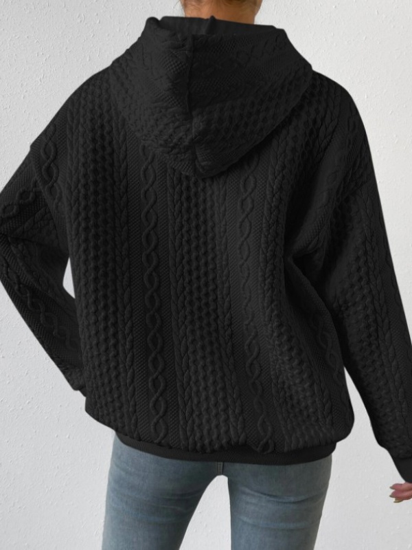 Autumn European style jacquard loose hoodie for women