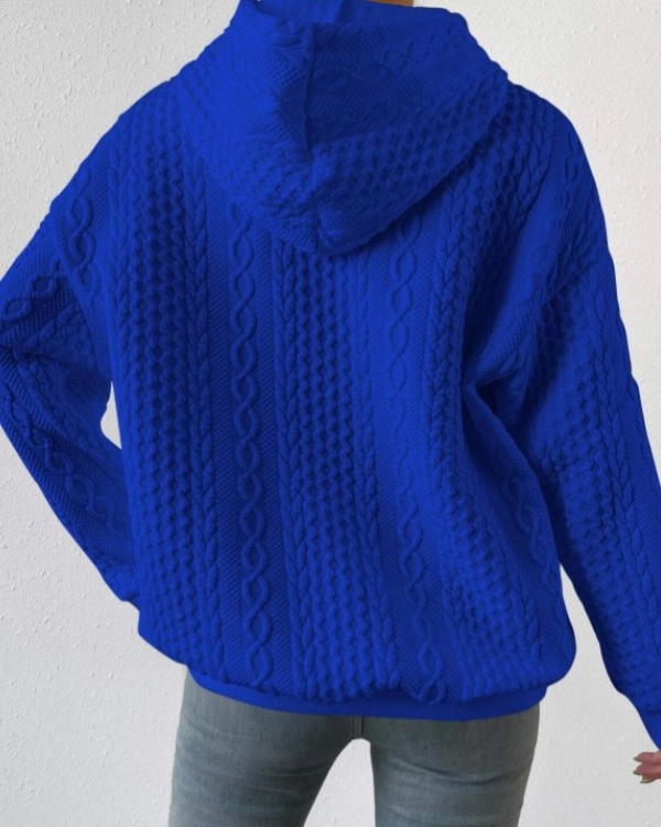 Autumn European style jacquard loose hoodie for women