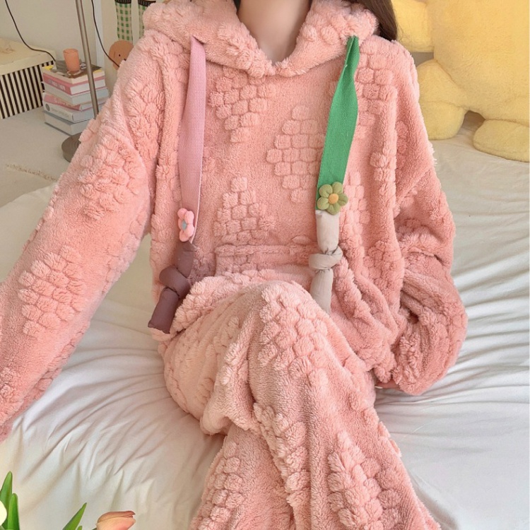 Lovely autumn and winter homewear pajamas a set for women