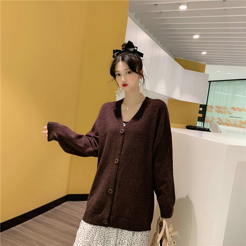 Short loose coat Japanese style lazy cardigan for women