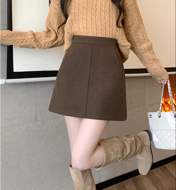 Twill slim skirt autumn and winter A-line short skirt