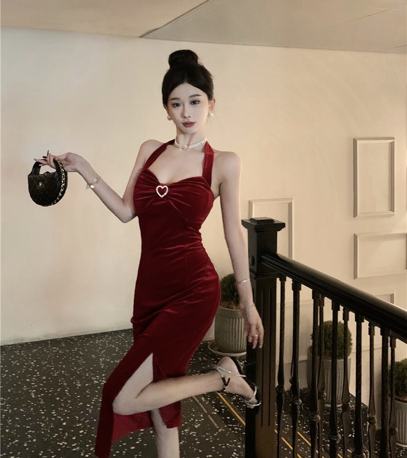 France style sexy formal dress ladies sling dress