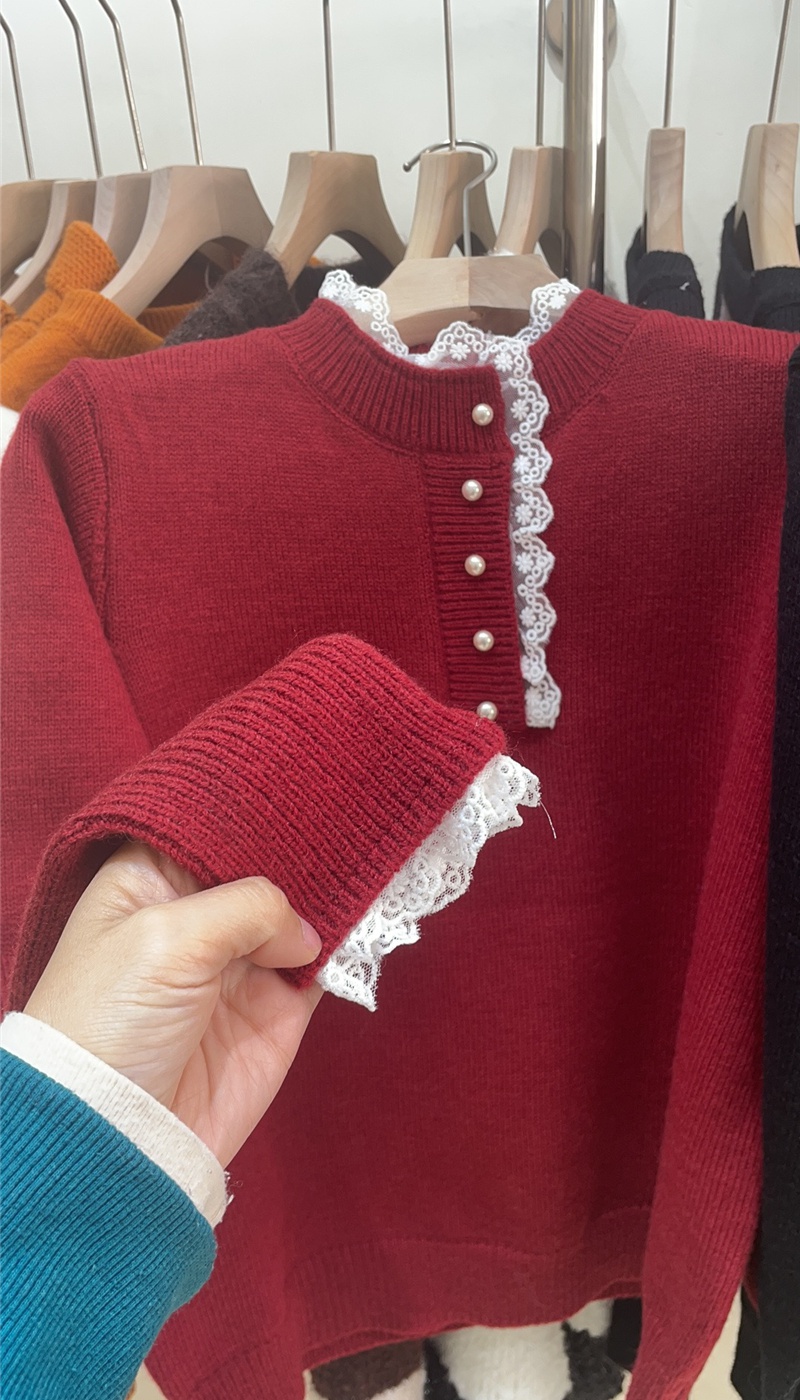 Retro Western style wool sweater for women