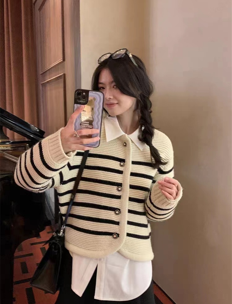Korean style thick needle cardigan knitted sweater