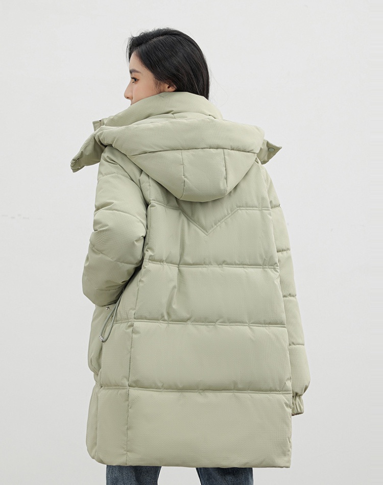 Long Korean style large pockets cotton coat for women
