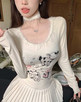 Printing tops bottoming shirt for women