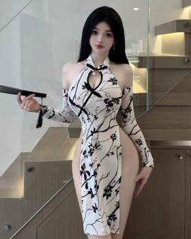 Sexy retro dress printing spicegirl cheongsam for women