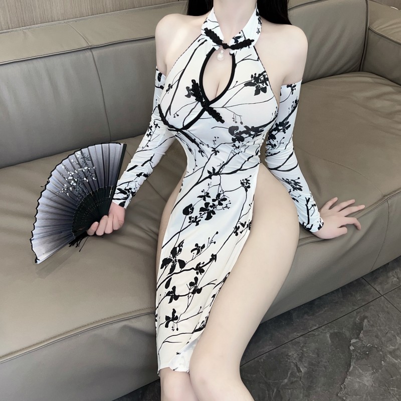 Sexy retro dress printing spicegirl cheongsam for women