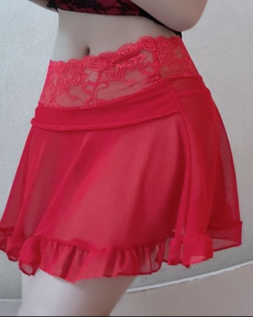 Perspective lace skirt gauze transparent short skirt for women