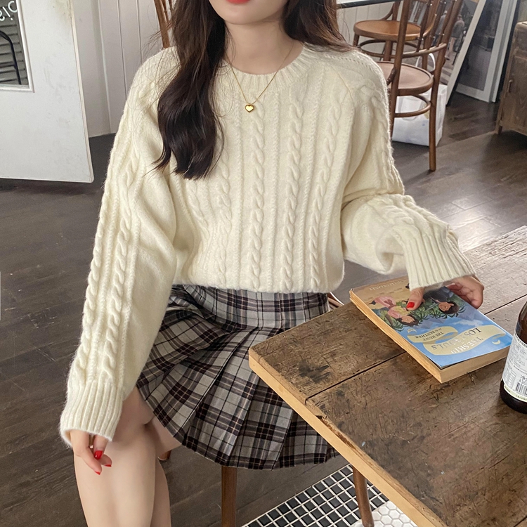 Pure twist knitted simple autumn and winter all-match sweater