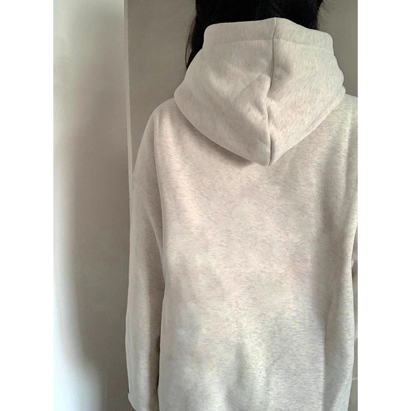 Complex hooded antique silver cotton hoodie for women