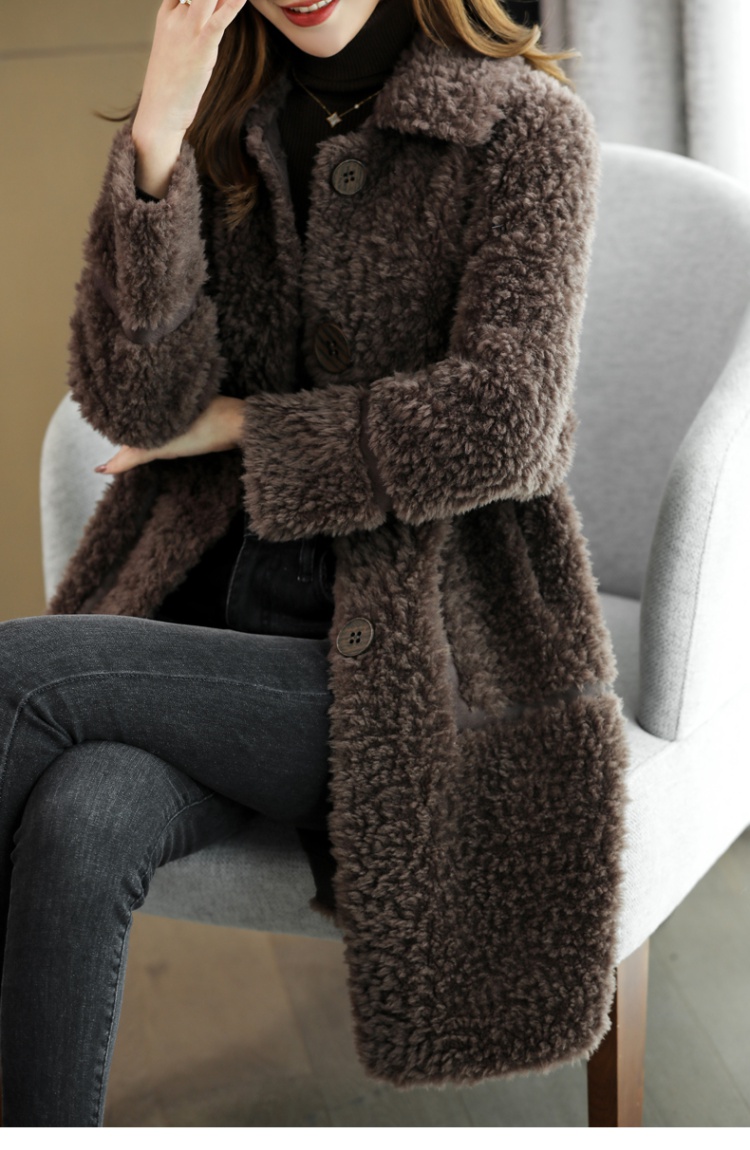 Long fashion lambs wool overcoat winter elmo coat