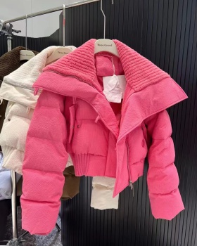 Winter niche cotton coat short pink down coat for women