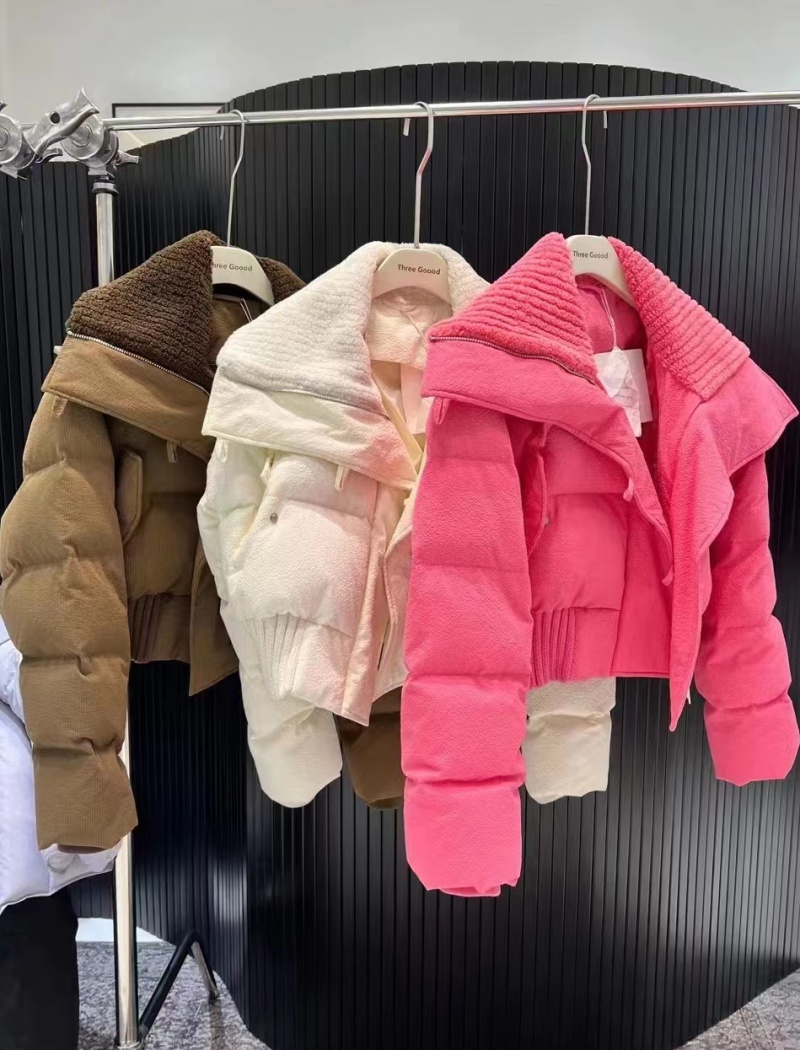 Winter niche cotton coat short pink down coat for women