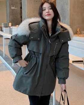 Thick winter loose short down cotton coat for women
