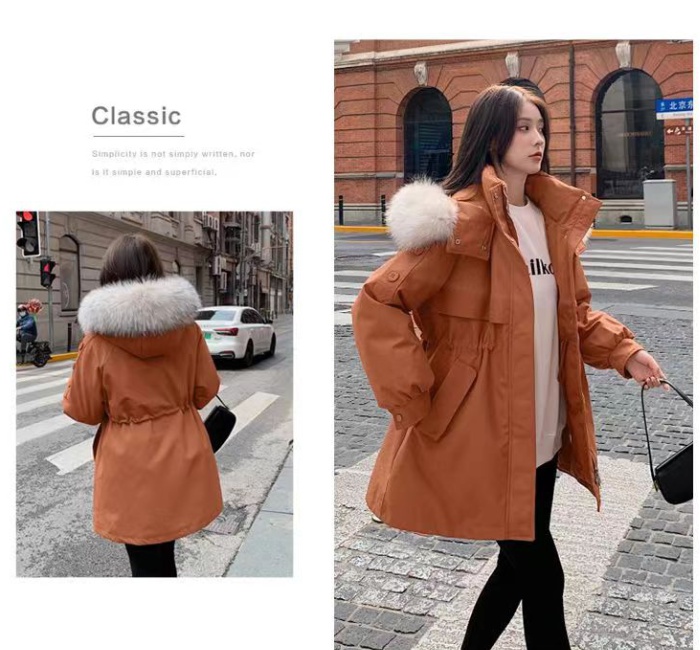 Thick winter loose short down cotton coat for women