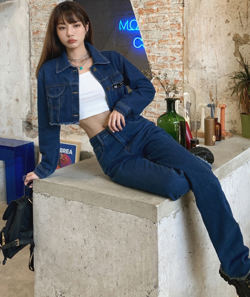 Autumn and winter denim Korean style jeans for women