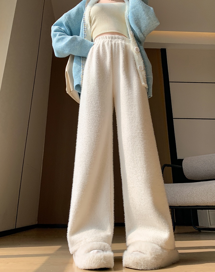 Casual pants plus velvet wide leg pants for women