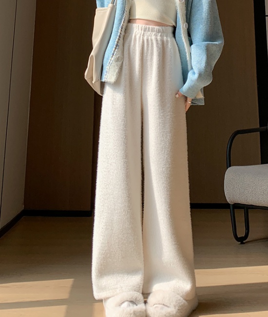 Casual pants plus velvet wide leg pants for women