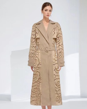 Autumn retro business suit long sleeve coat for women