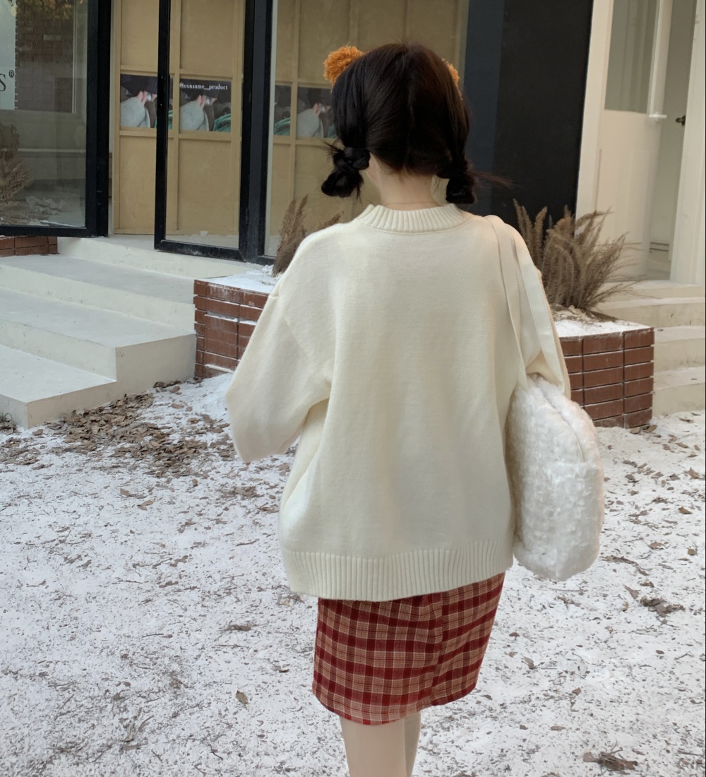 Fashion pattern winter pullover was white sweater for women