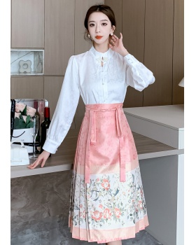 Small fellow Chinese style pink skirt a set