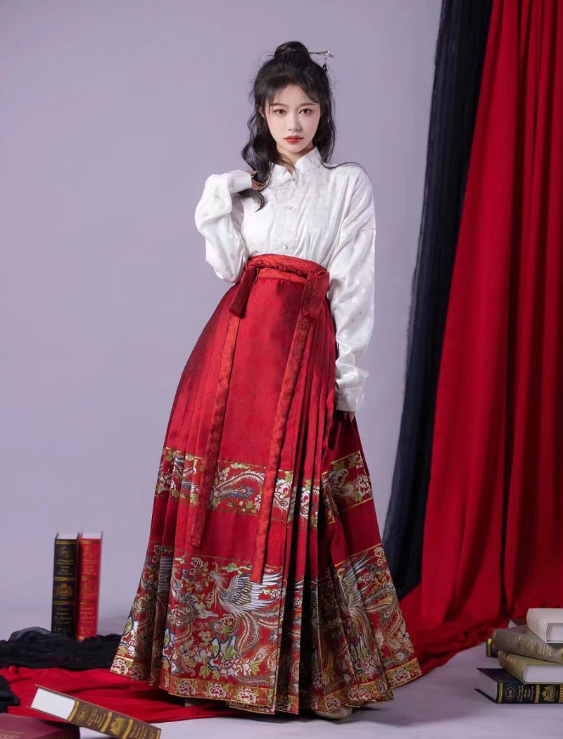 Red wedding evening dress long colors skirt for women