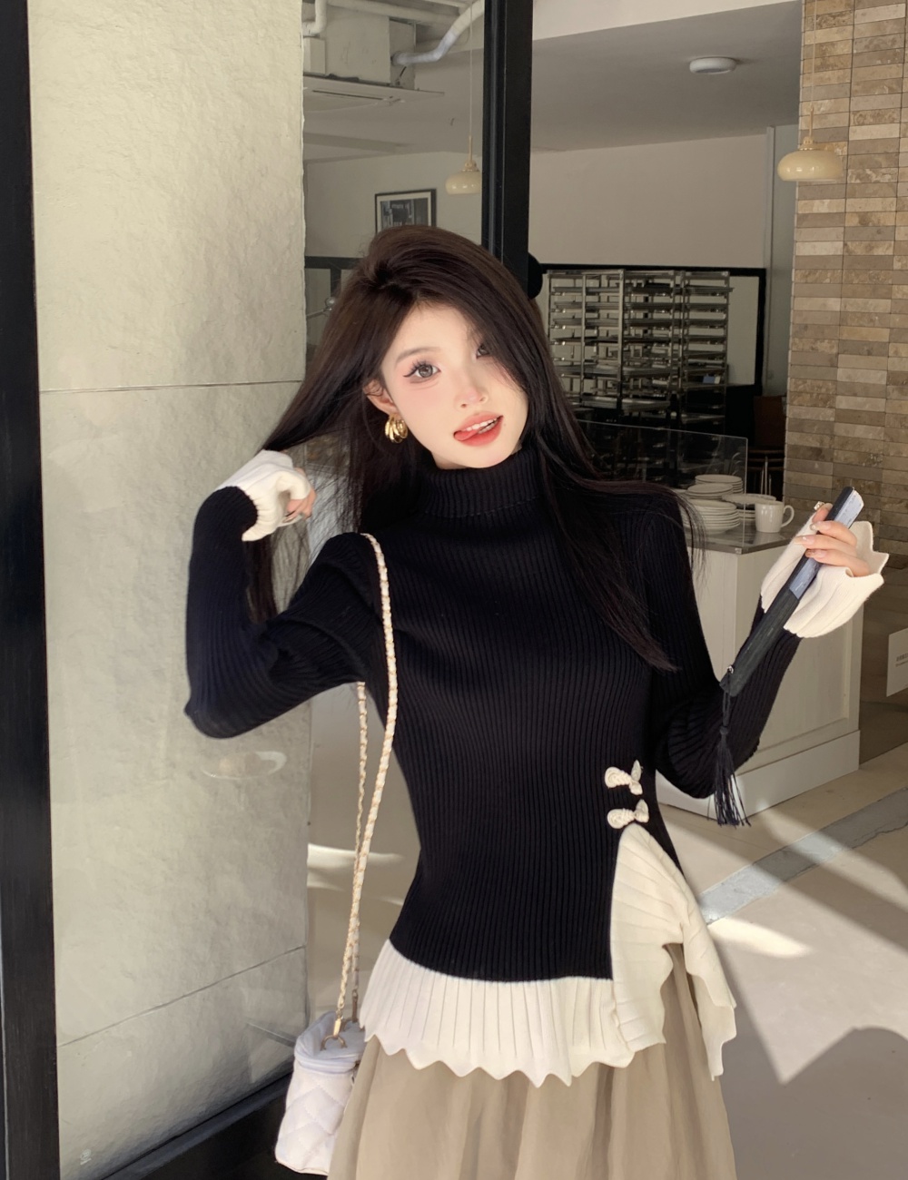 Chinese style tops winter sweater for women