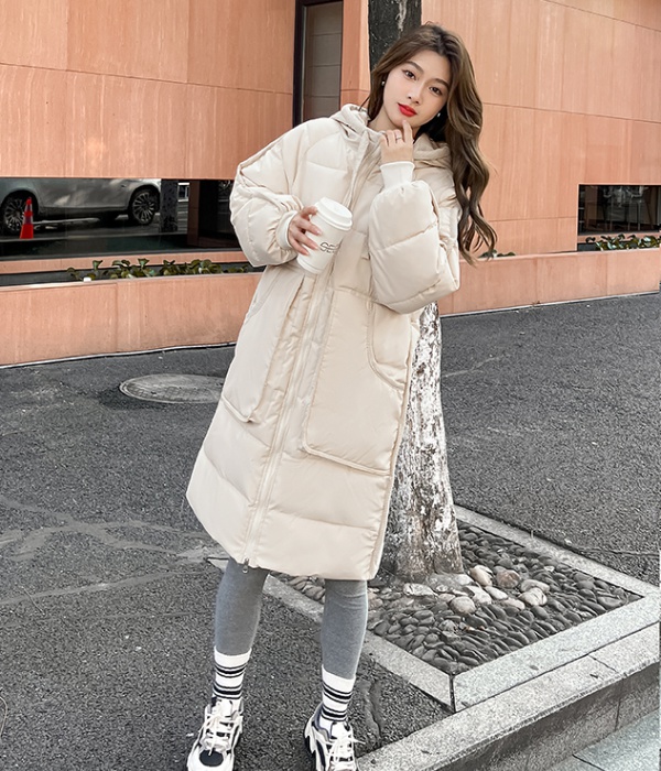 Thick cotton long bread clothing down winter coat for women