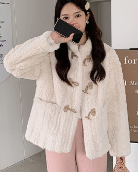Faux fur plus velvet cotton coat lamb fur coat for women