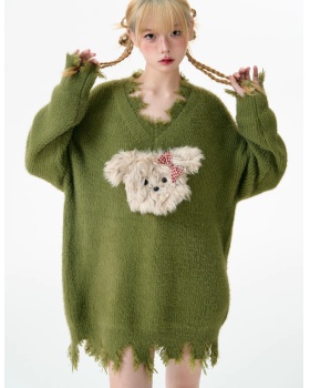 Loose tops puppy sweater for women