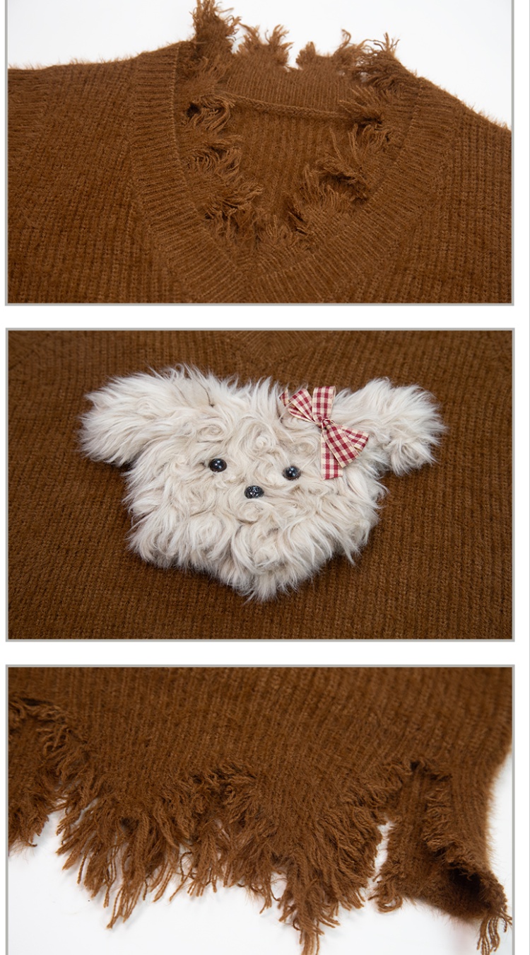 Loose tops puppy sweater for women