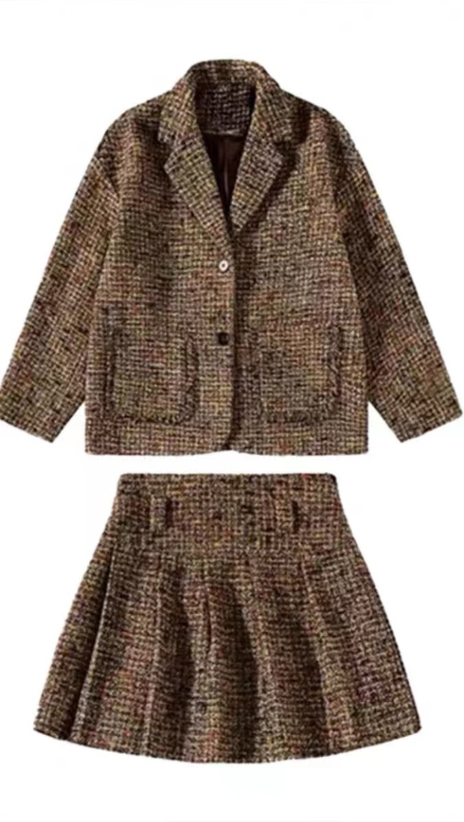 Chanelstyle skirt autumn jacket a set for women