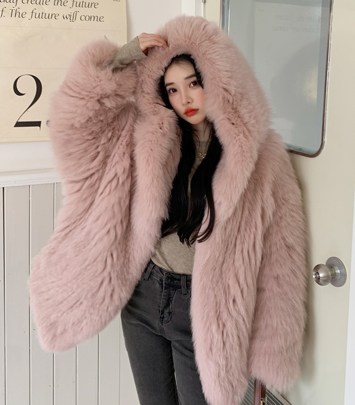 Chunky fox fur coat