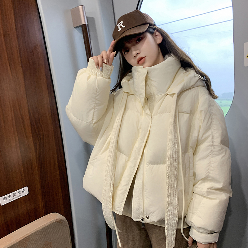 Down hooded thick coat fashion small fellow cotton coat