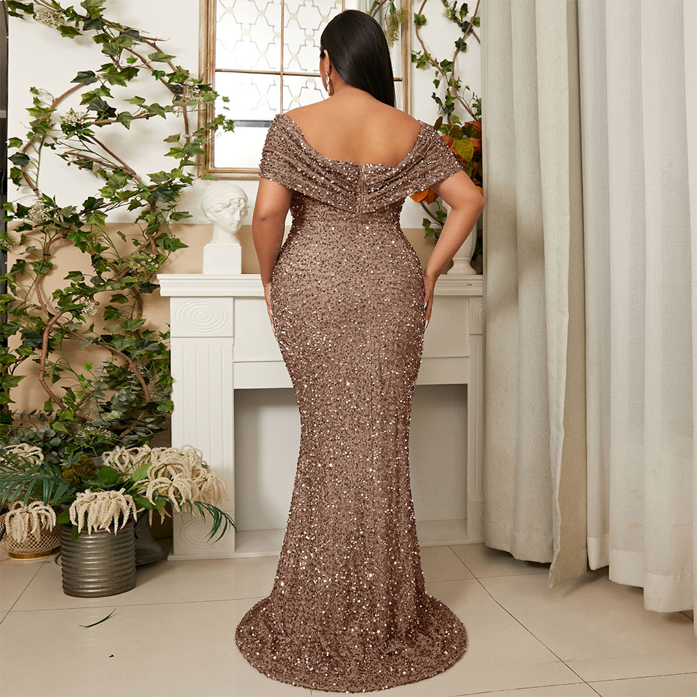 Large yard party light luxury evening dress for women