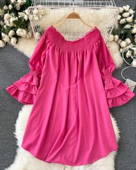 Doll vacation sweet T-back tender loose dress