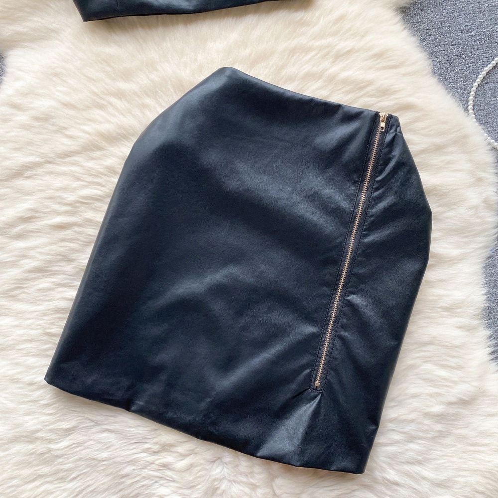 Package hip slim short skirt fashion vest a set