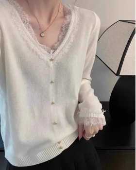 Long sleeve pure sweater temperament Western style tops