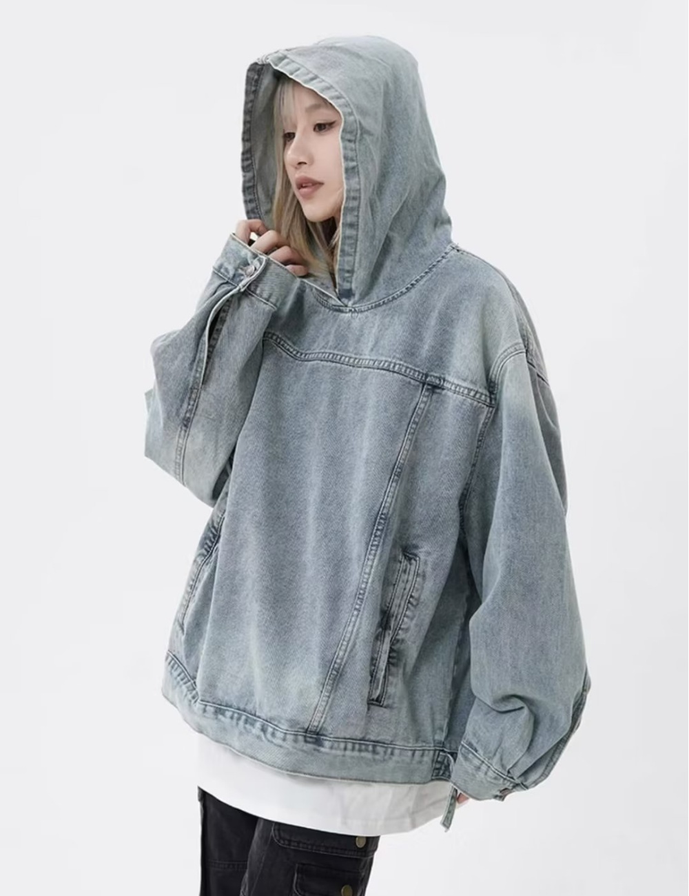 Casual all-match hoodie couples American style coat