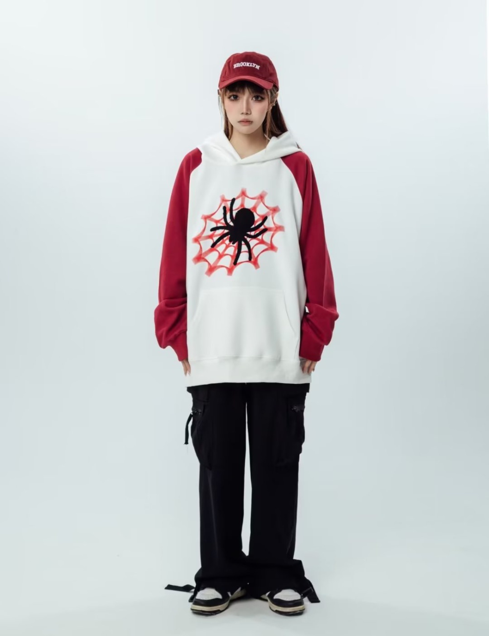 American style spider tops autumn loose hoodie for women